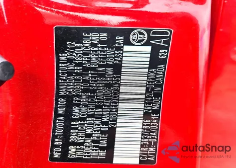 2012 Toyota Corolla Base from USA, damaged, VIN 2T1BU4EEXCC794251